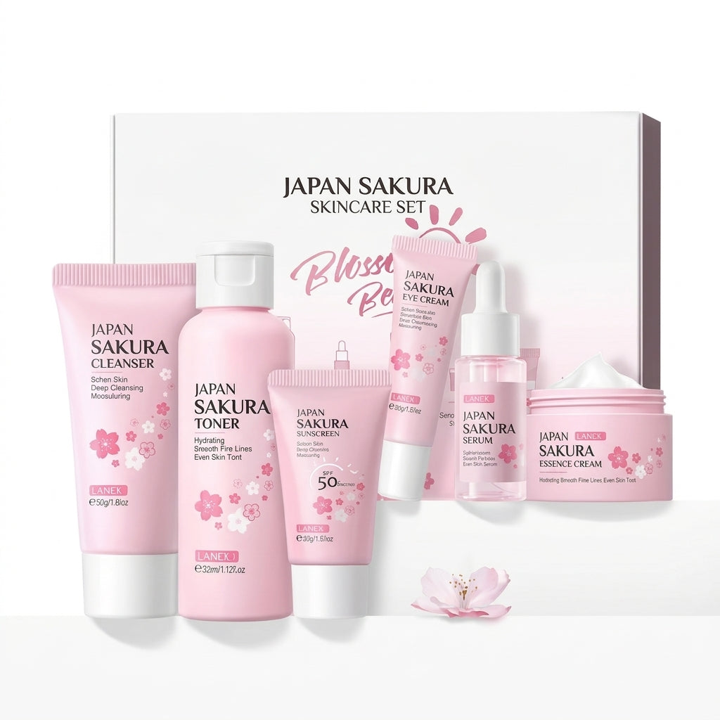 Japan Sakura Skincare Set (6-Piece) | مجموعة ساكورا اليابانية للعناية بالبشرة (6 قطع)