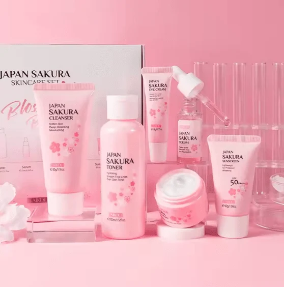 Japan Sakura Skincare Set (6-Piece) | مجموعة ساكورا اليابانية للعناية بالبشرة (6 قطع)